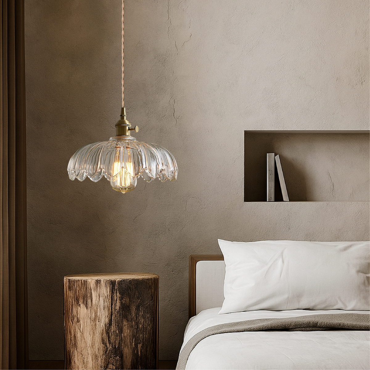 Retro Blossom Glass Ceiling Pendant Light for Ambient Illumination