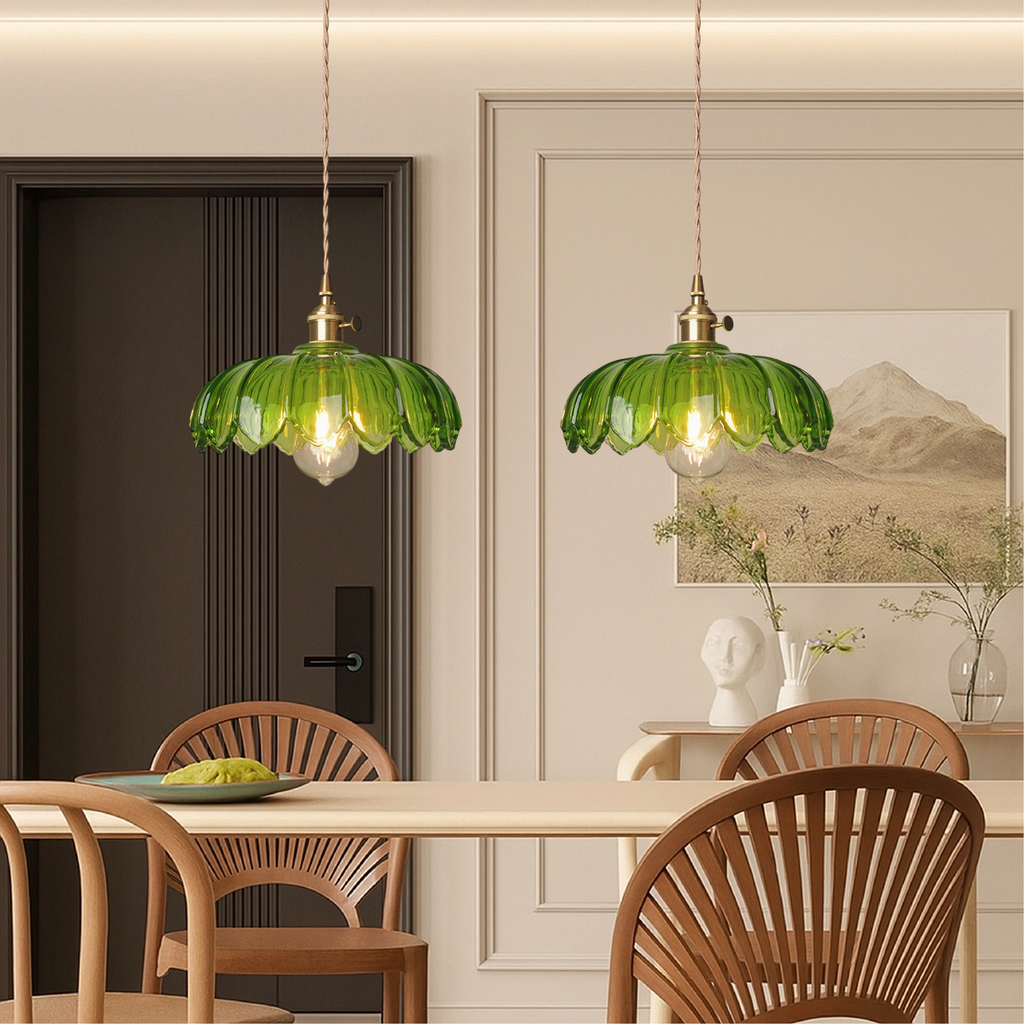 Retro Blossom Glass Ceiling Pendant Light for Ambient Illumination