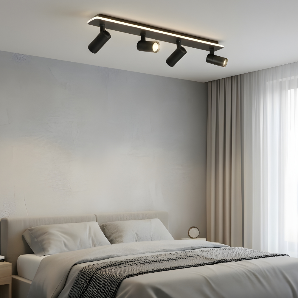 Modern Adjustable Multi-Spot Ceiling Light Linear Bar Fixture for Directional Lighting