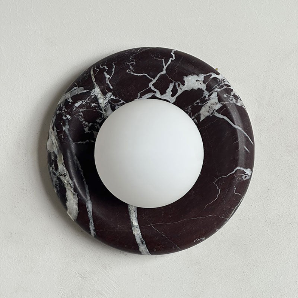 Marble Wall Sconce With Glass Globe for Indoor LED Lighting