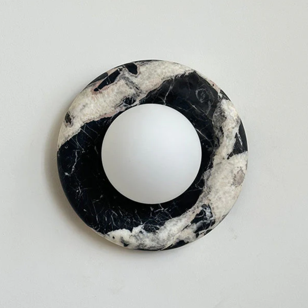 Marble Wall Sconce With Glass Globe for Indoor LED Lighting