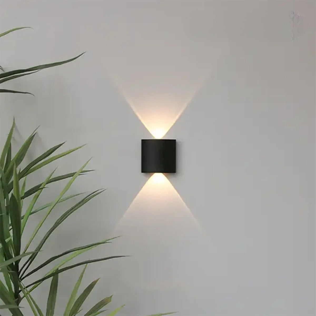 Geometric IP65 Outdoor Wall Light for Up and Down Garden Illumination