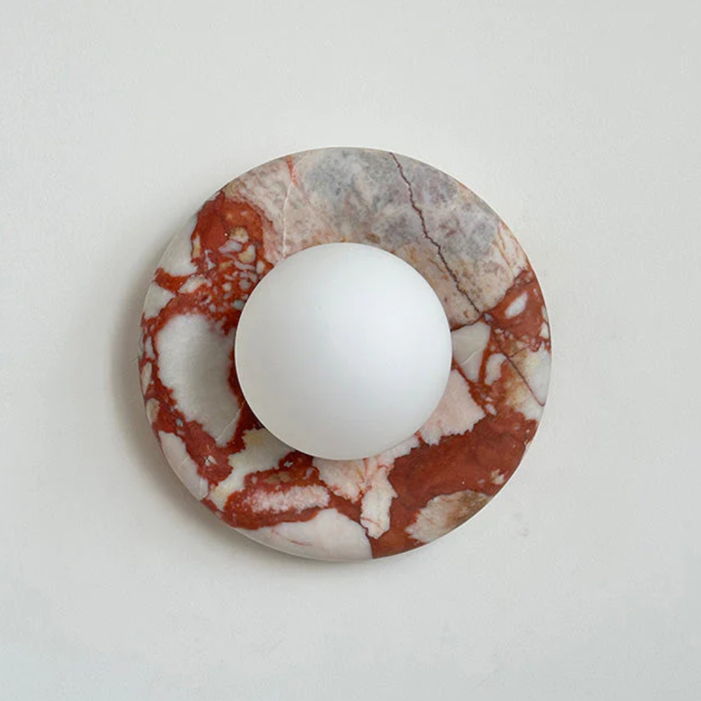 Marble Wall Sconce With Glass Globe for Indoor LED Lighting