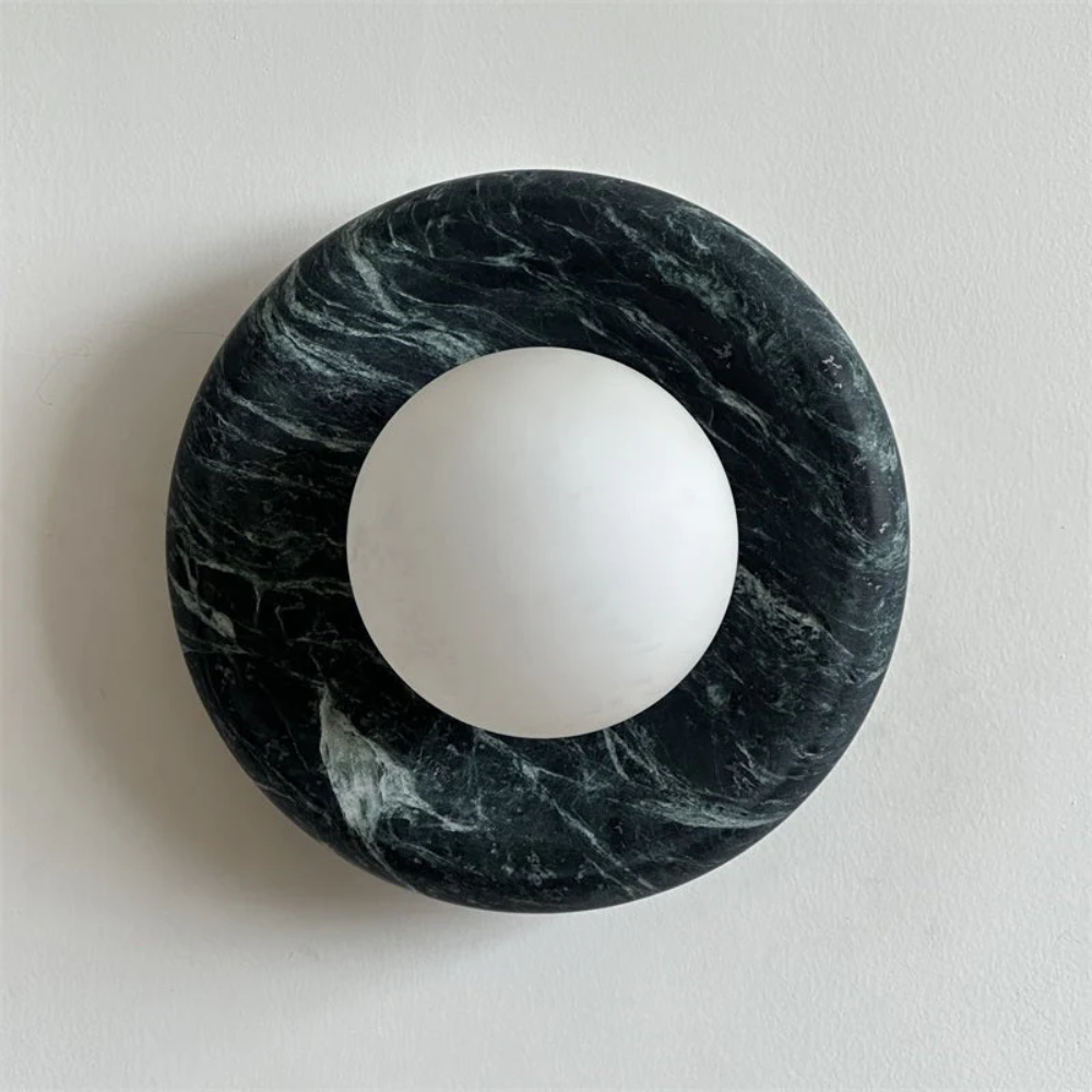 Marble Wall Sconce With Glass Globe for Indoor LED Lighting