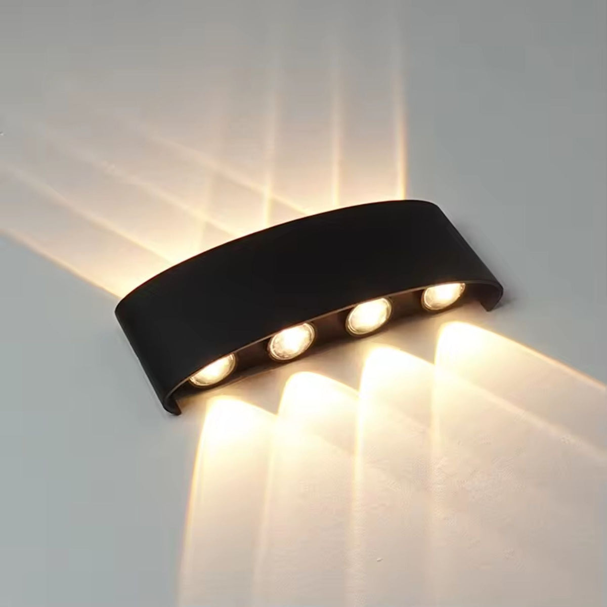 Geometric IP65 Outdoor Wall Light for Up and Down Garden Illumination