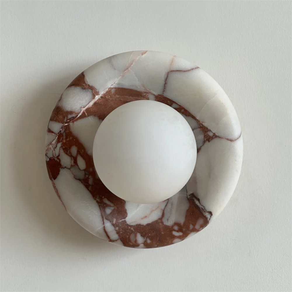 Marble Wall Sconce With Glass Globe for Indoor LED Lighting
