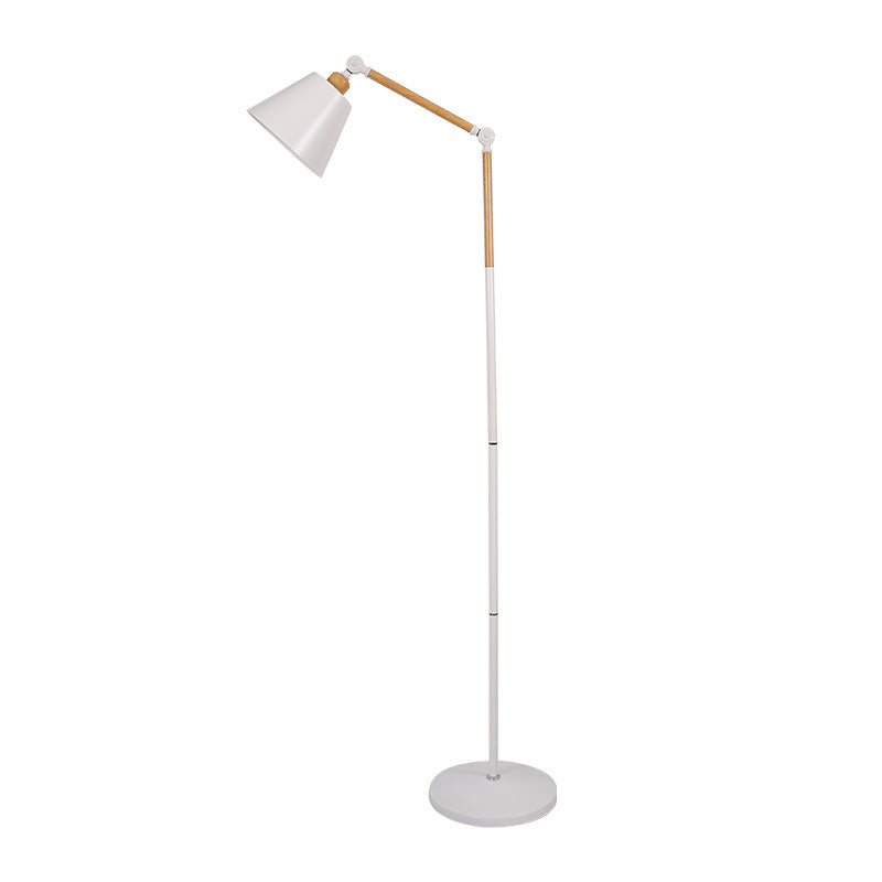Nordic Adjustable Floor Lamp With Jointed Arm And Angled Shade for Reading