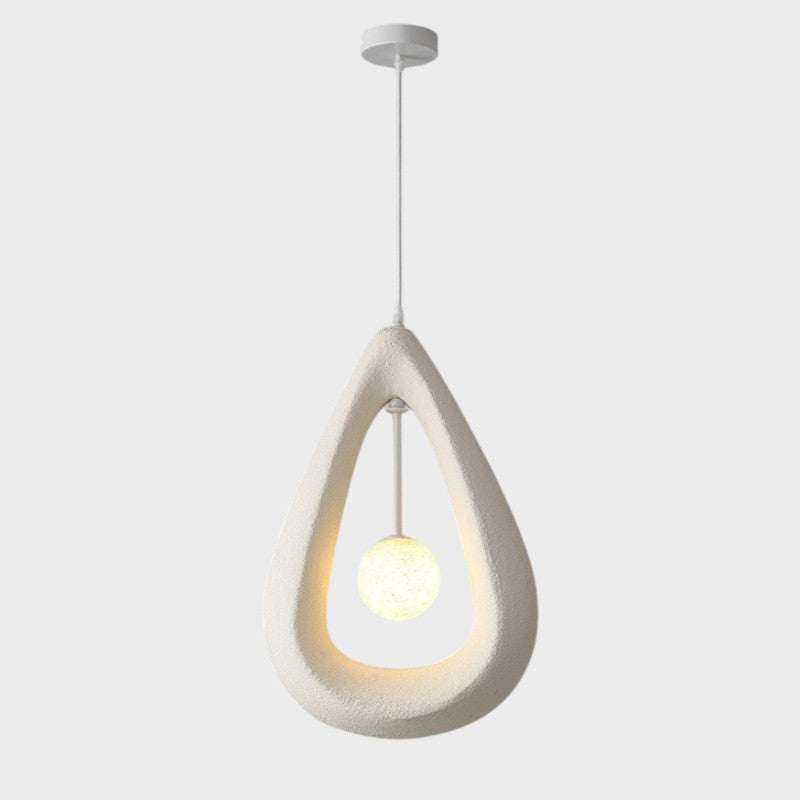 Japandi Oval Pendant Light Metal And Acrylic Ambient Ceiling Lamp