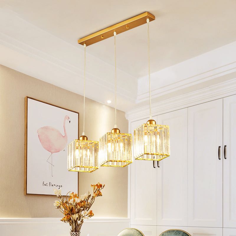 Cluster Pendant Light with Ribbed Cylindrical Glass Shades for Dining Areas