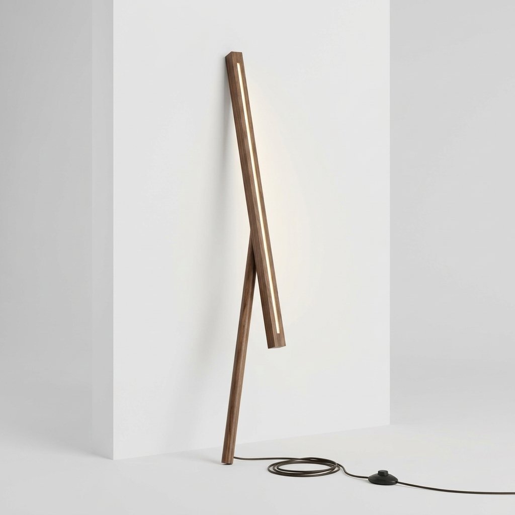 Rora Linear Stick Wood LED Floor Lamp for Ambient Lighting
