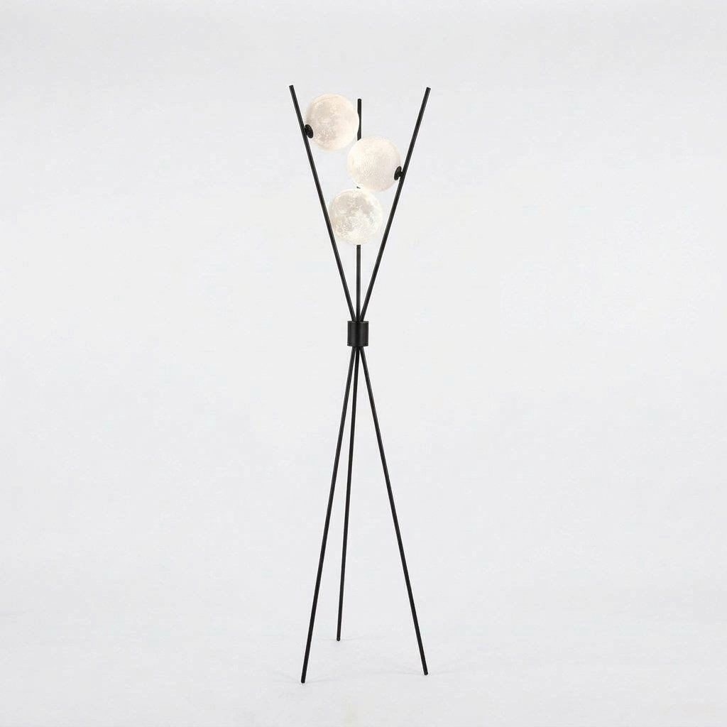 Orblyne Moon Tripod Floor And Table Lamp With 3D Globe Shades