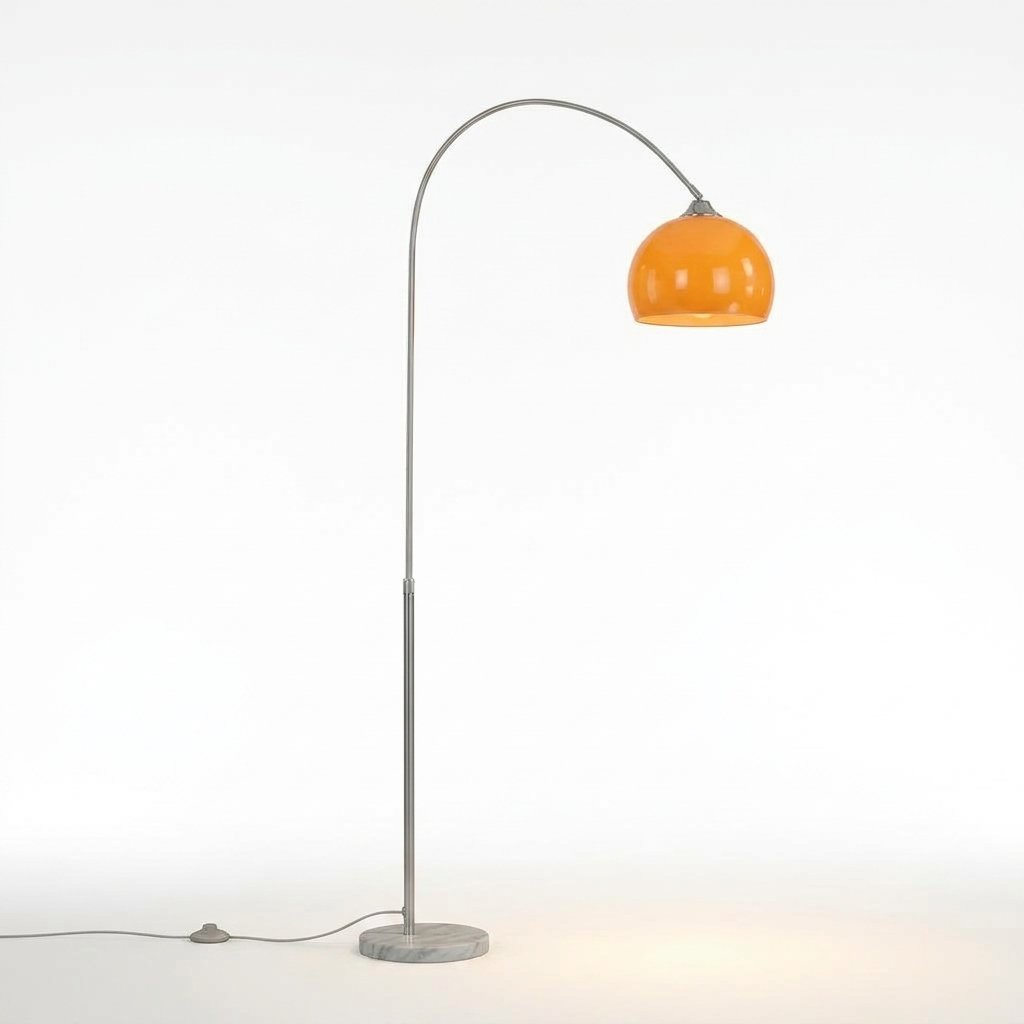 Arcvelle Arc Floor Lamp With Dome Shade And Marble Base For Ambient Lighting