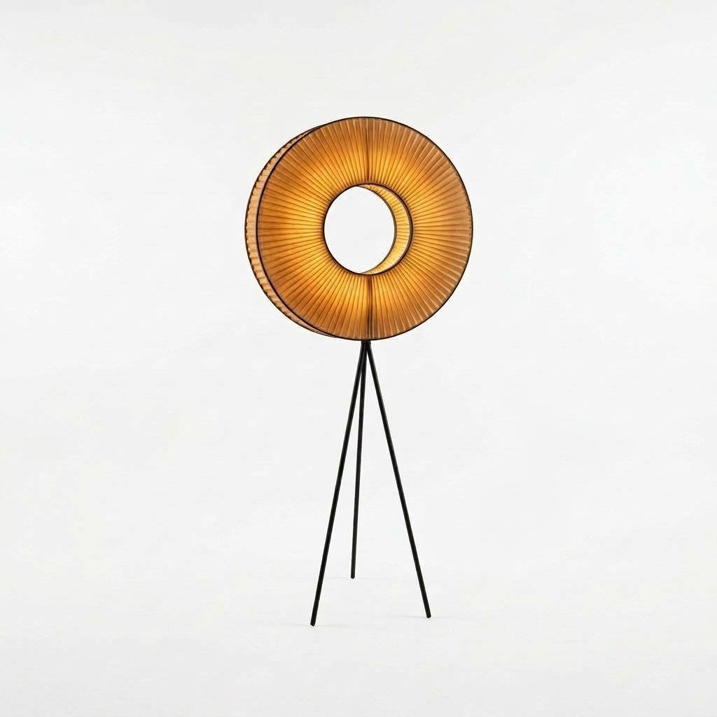 Oriven Fori Pleated Tripod Floor Lamp With Selectable LED Color Temperature