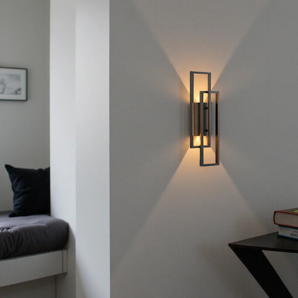 Wall Mounted LED Up And Down Light With Double Rectangle Frame