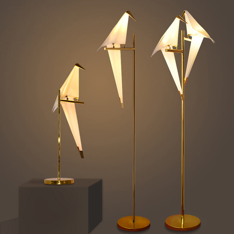 Origami Bird Table Lamp with Magnetic Metal Stand for Ambient Lighting