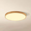 Nordic Round LED Flush Mount Ceiling Light with Natural Wood Frame