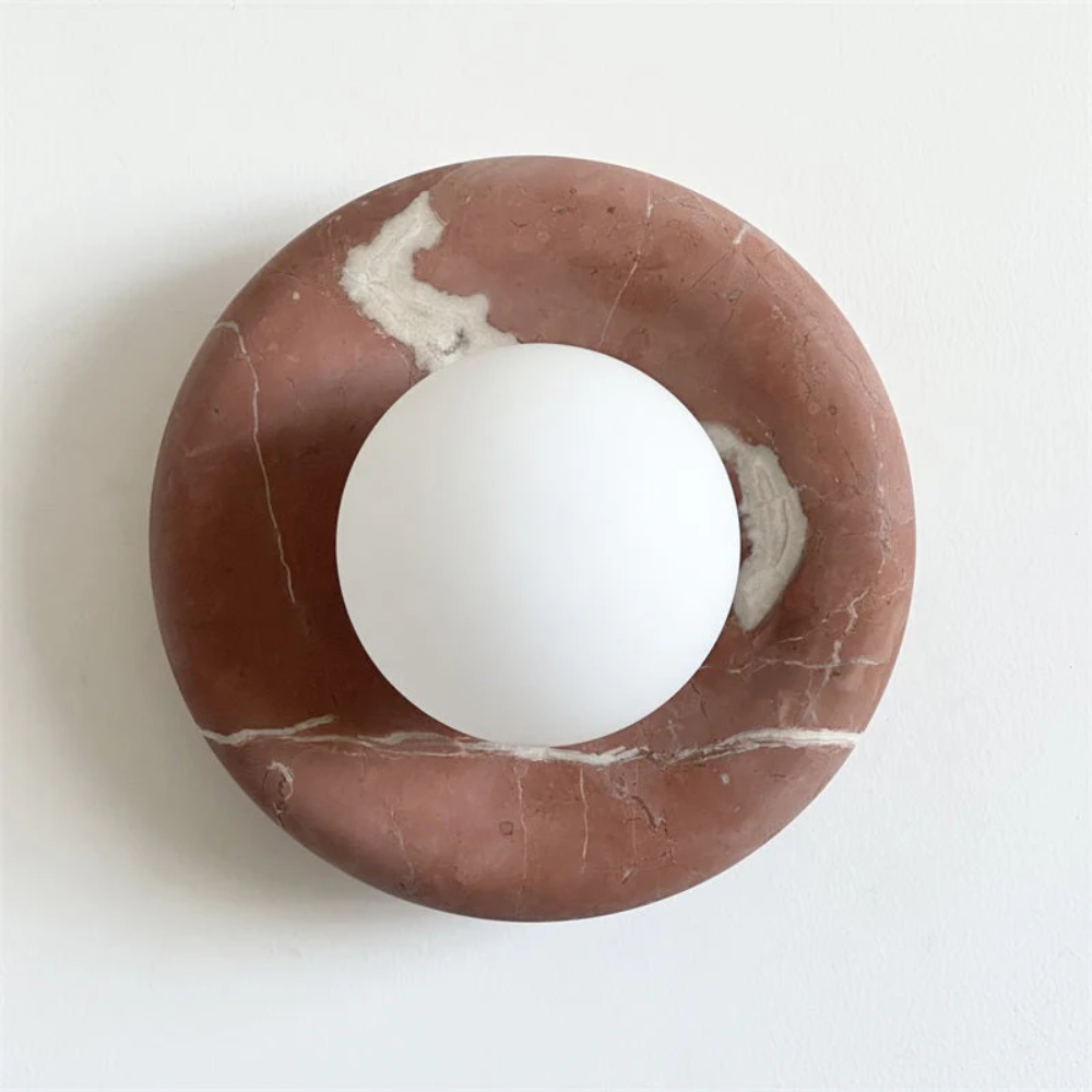 Marble Wall Sconce With Glass Globe for Indoor LED Lighting
