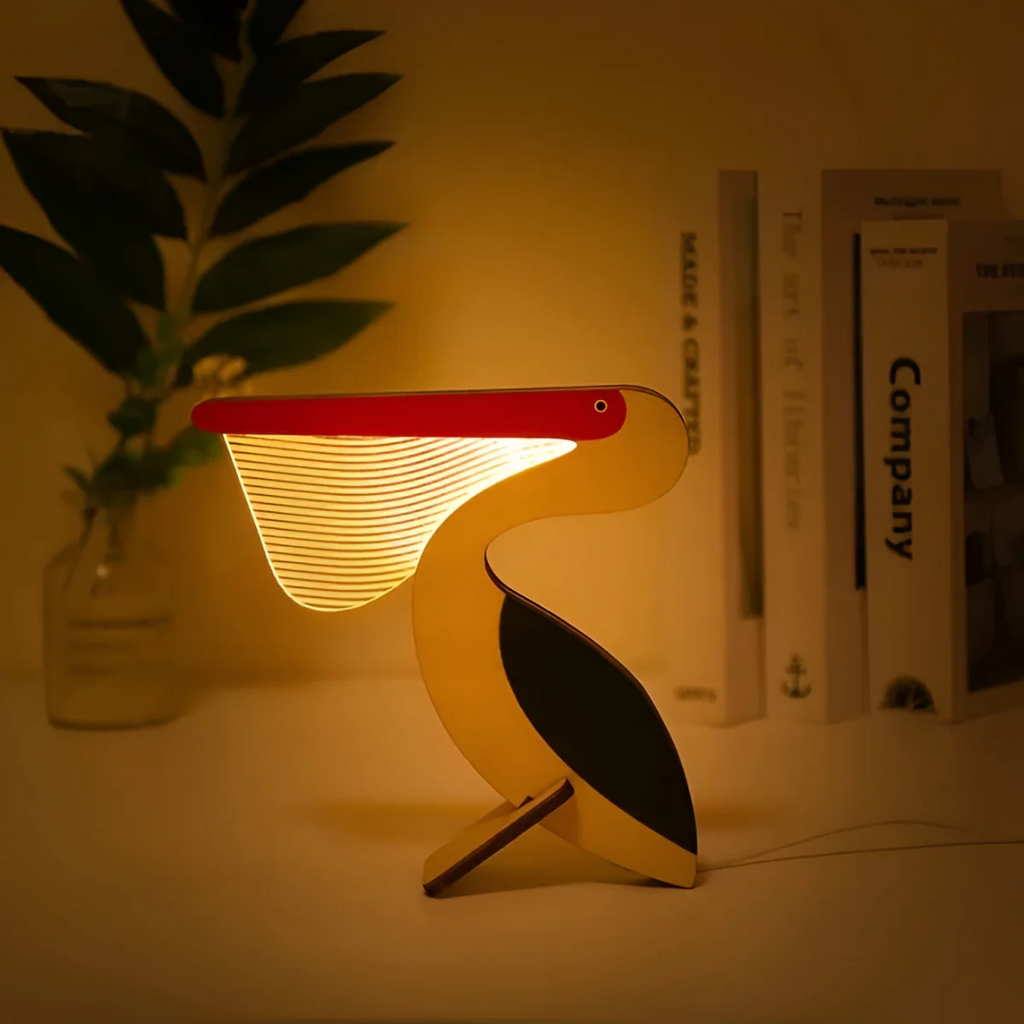 Nordic Wooden Animal LED Table Lamp for Ambient Lighting