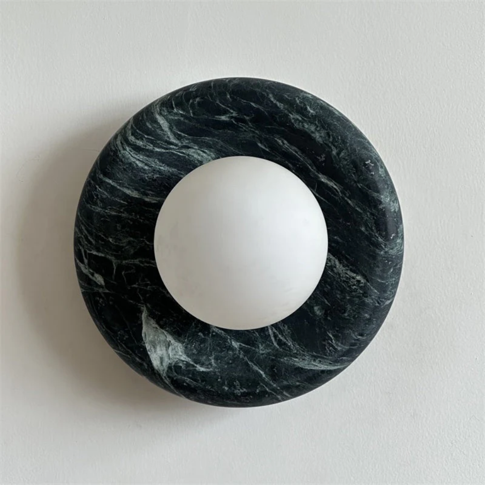 Marble Wall Sconce With Glass Globe for Indoor LED Lighting