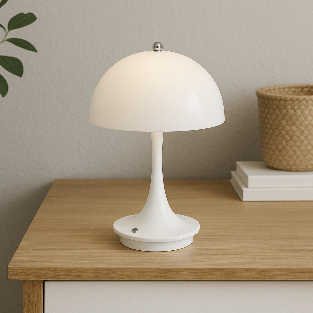 Mushroom Table Lamp Cordless Rechargeable Ambient Light Vintage Design