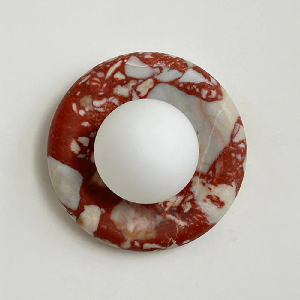 Marble Wall Sconce With Glass Globe for Indoor LED Lighting