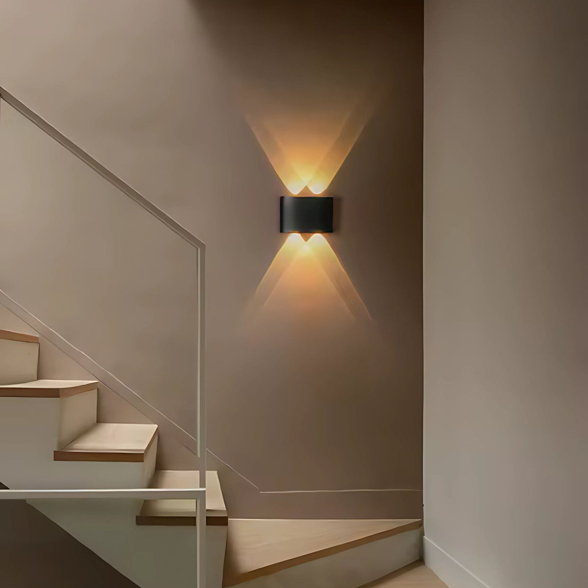 Geometric IP65 Outdoor Wall Light for Up and Down Garden Illumination