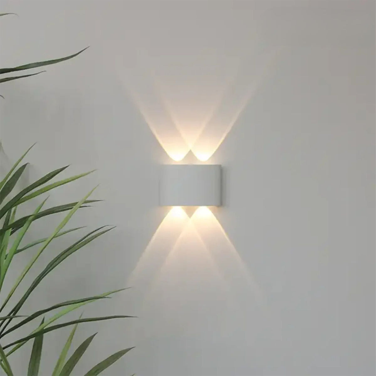 Geometric IP65 Outdoor Wall Light for Up and Down Garden Illumination