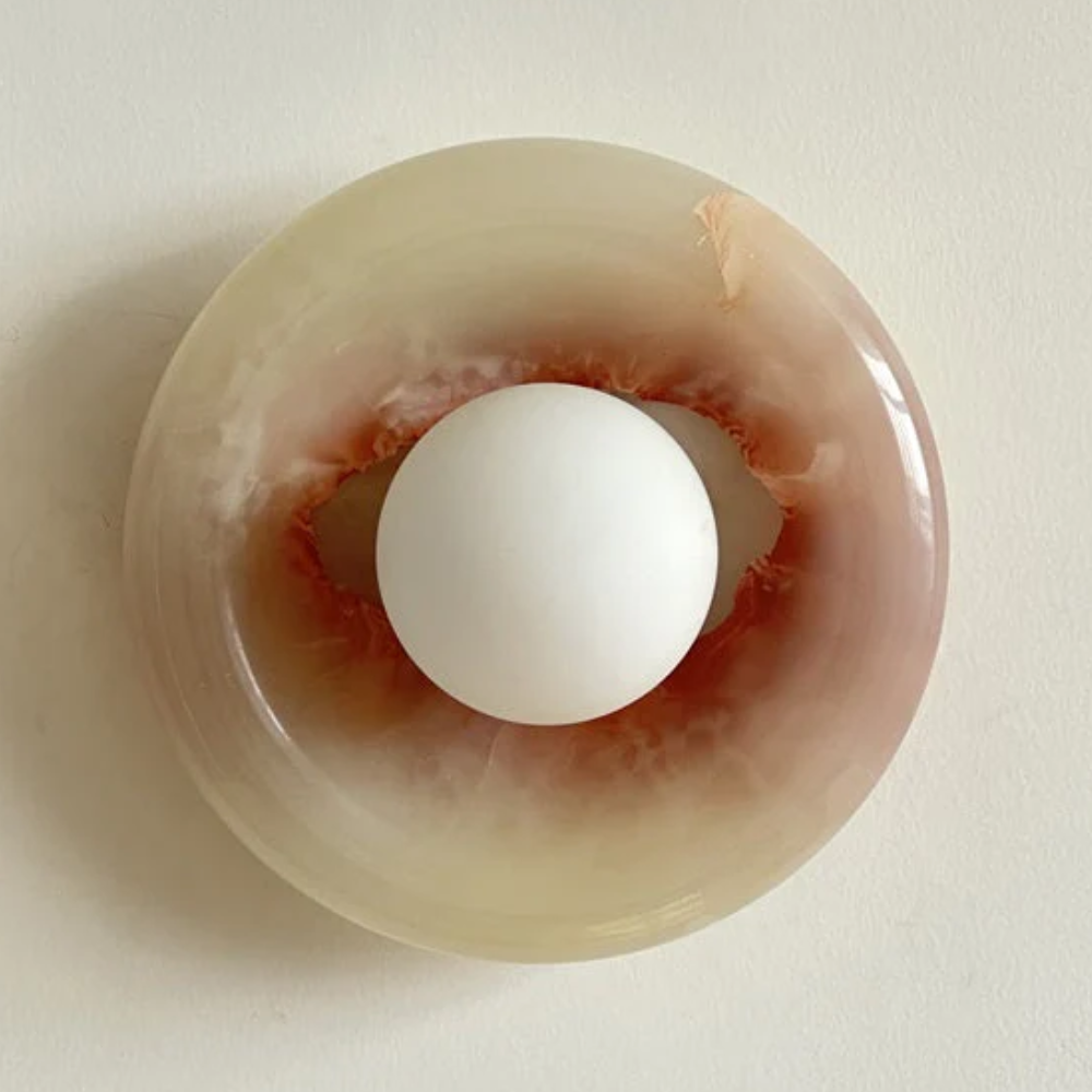 Marble Wall Sconce With Glass Globe for Indoor LED Lighting