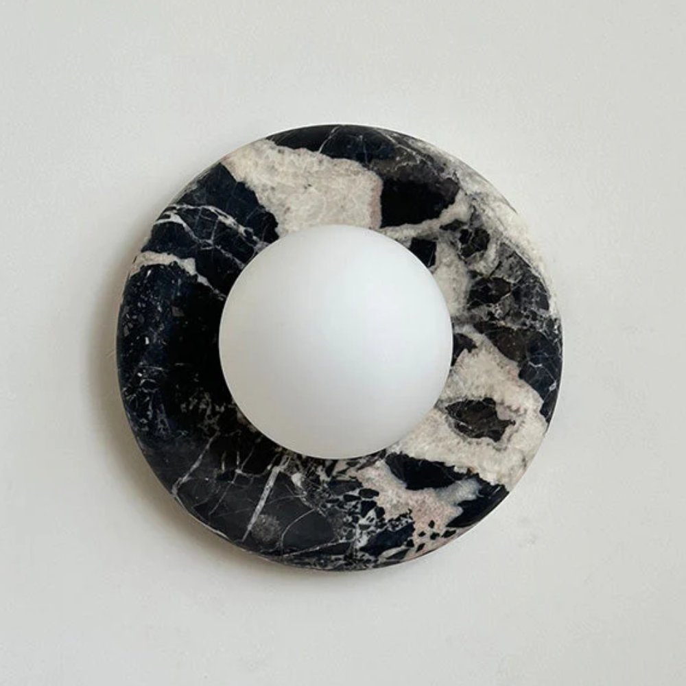 Marble Wall Sconce With Glass Globe for Indoor LED Lighting