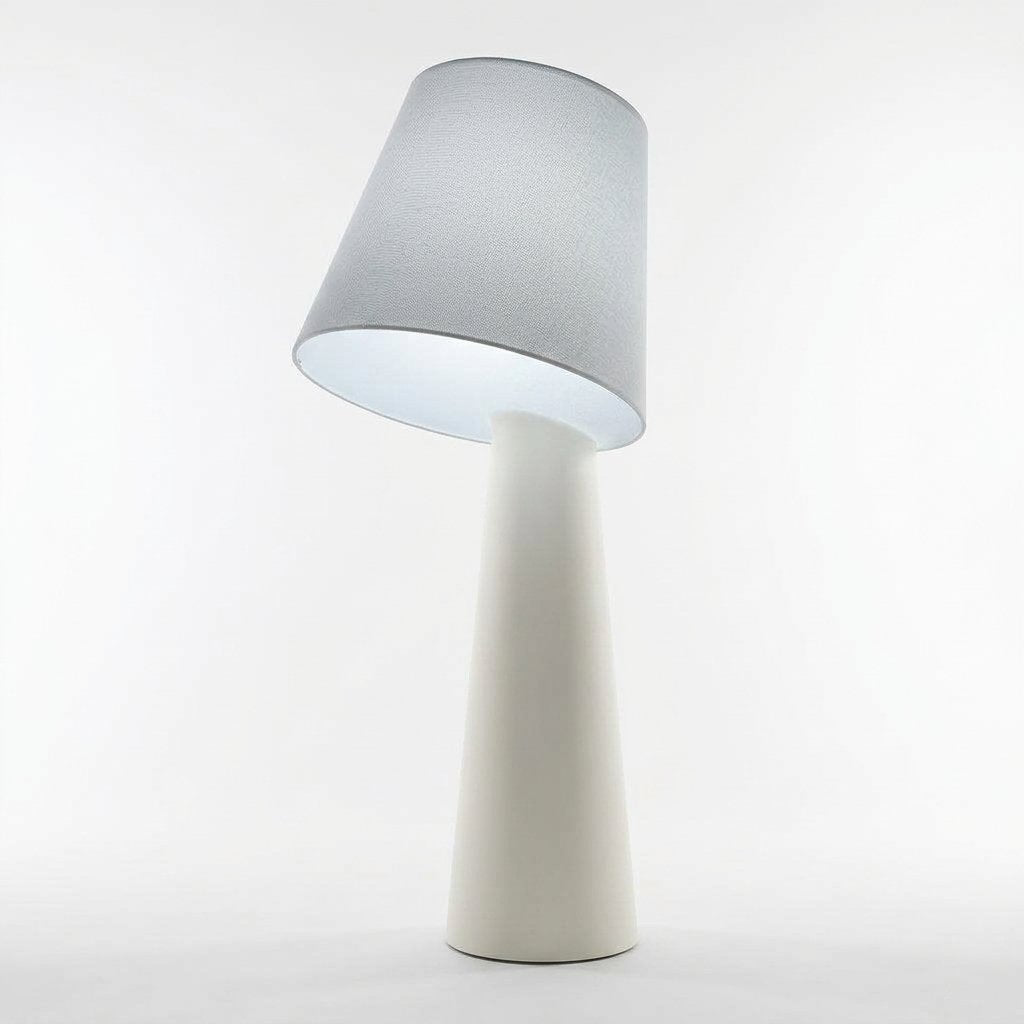 Lumivex Nordic Column LED Fabric Floor Lamp with Tilted Shade