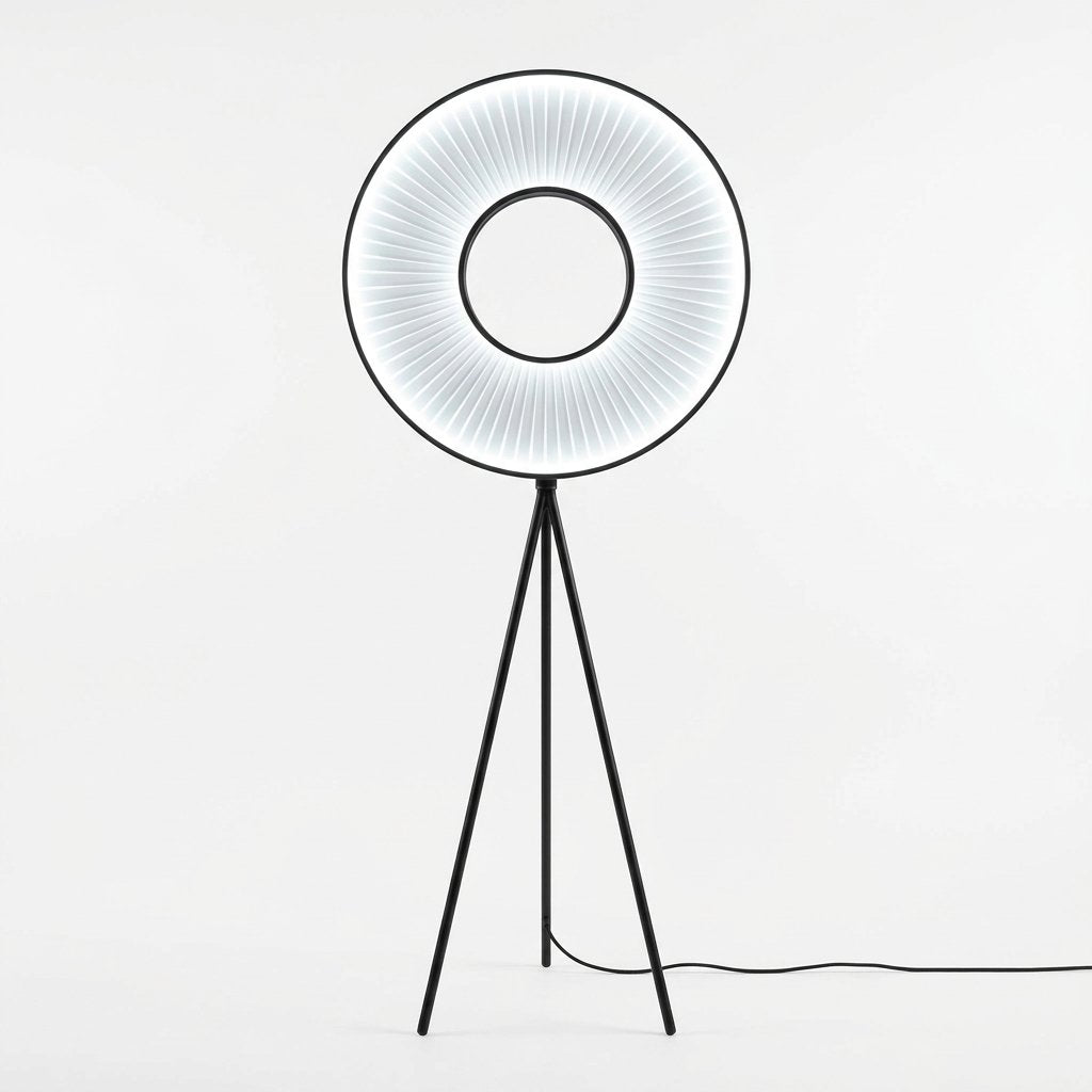 Oriven Fori Pleated Tripod Floor Lamp With Selectable LED Color Temperature