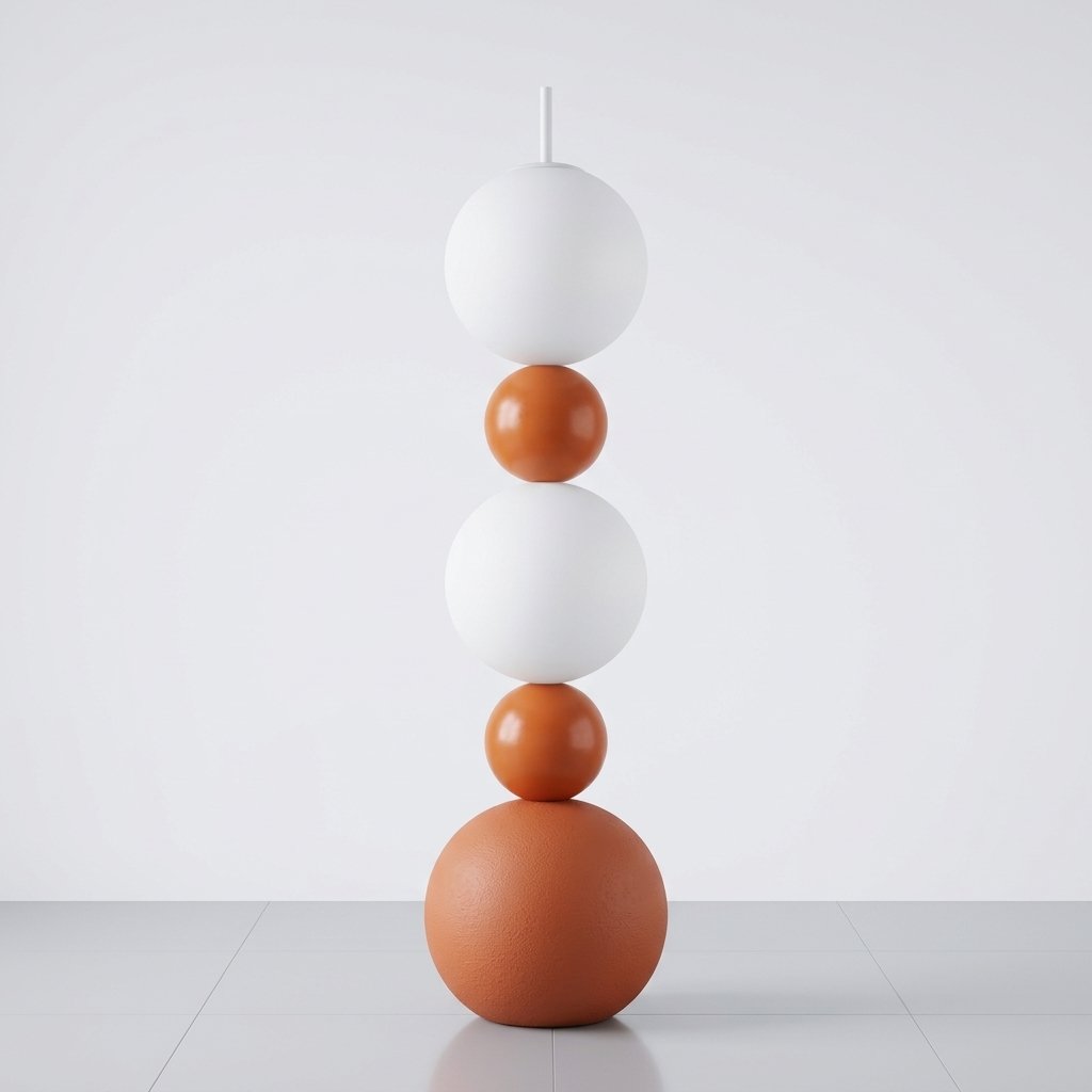 Orbivelle Stacked Globe LED Floor Lamp With Resin And Frosted Glass Orbs