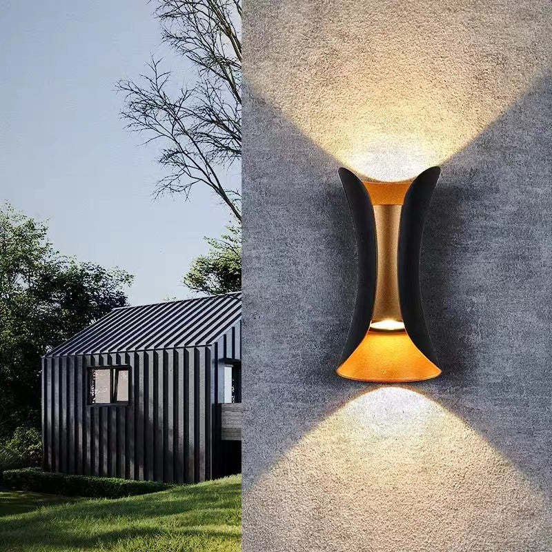 Sculpted Outdoor LED Wall Light For Up And Down Illumination