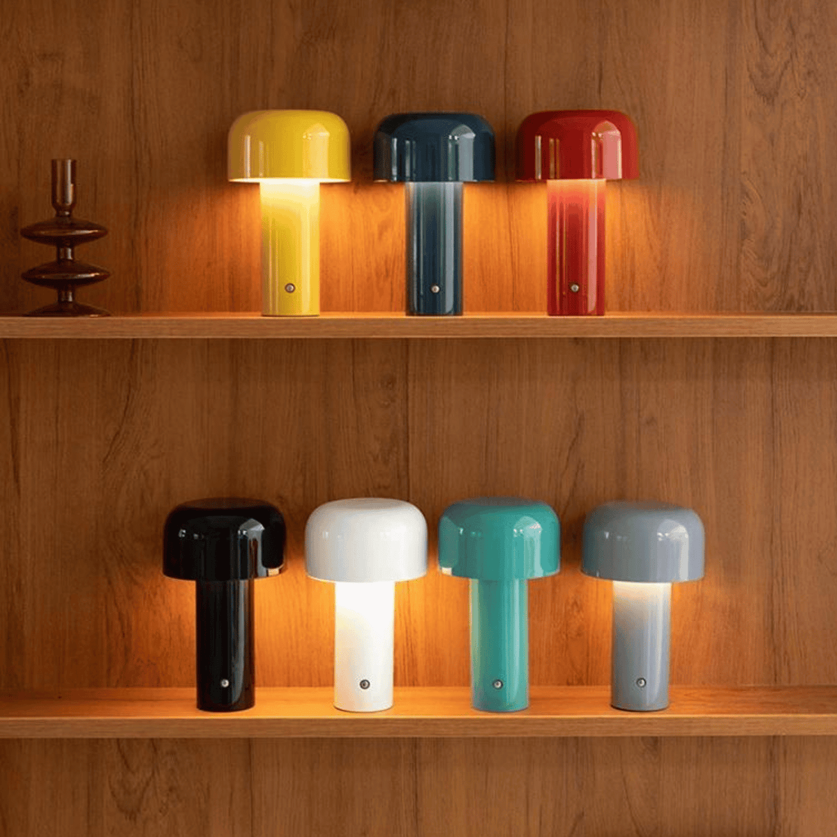 Rechargeable LED Table Lamp With Adjustable Downward Lighting And Metal Shade