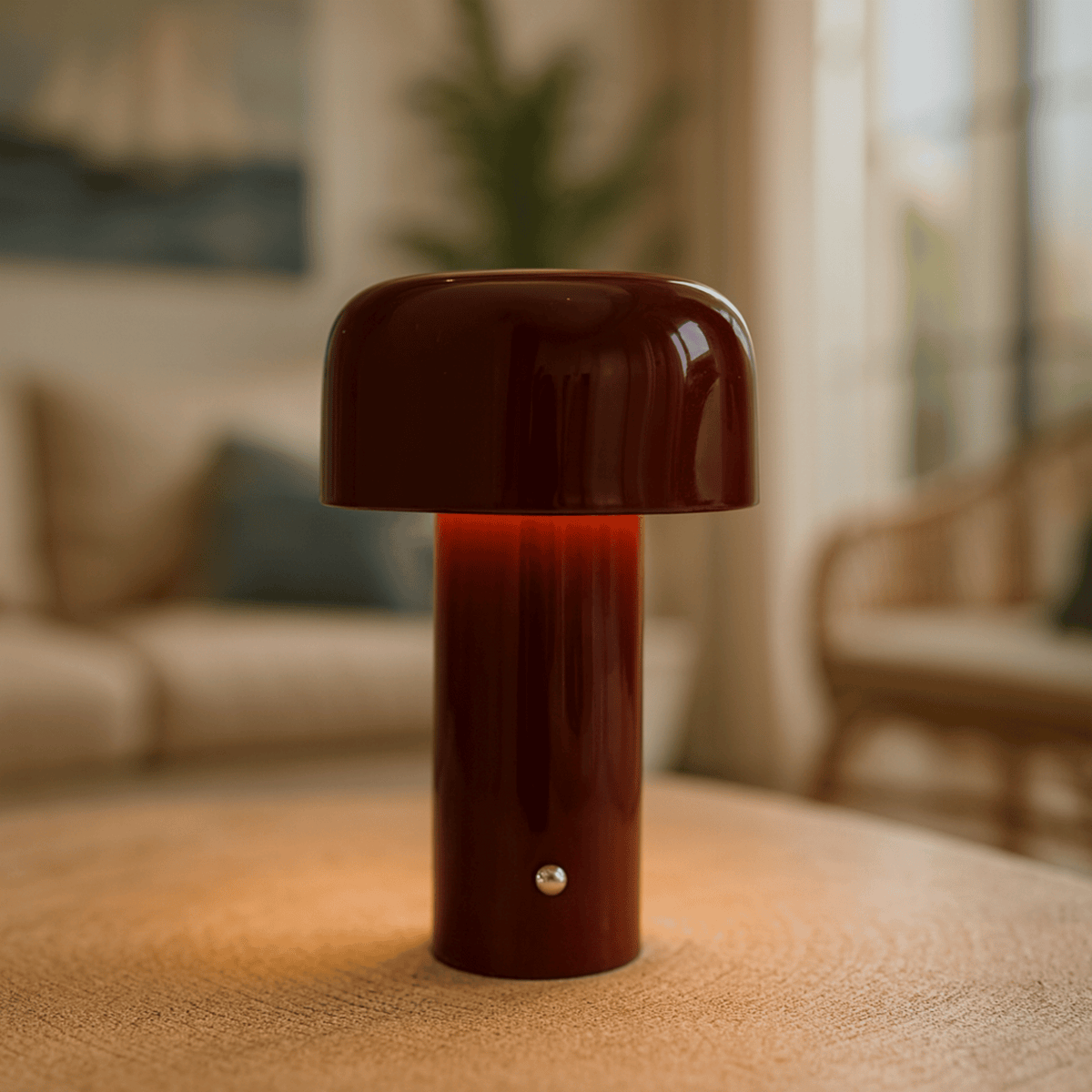 Rechargeable LED Table Lamp With Adjustable Downward Lighting And Metal Shade