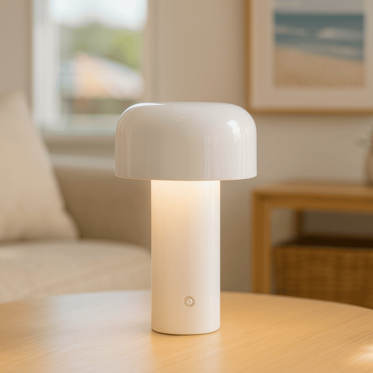 Rechargeable LED Table Lamp With Adjustable Downward Lighting And Metal Shade