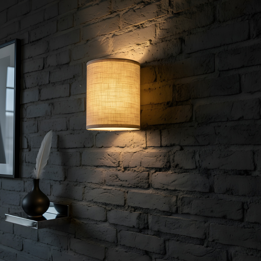 Pair of Fabric Wall Sconces for Upward and Downward Ambient Lighting
