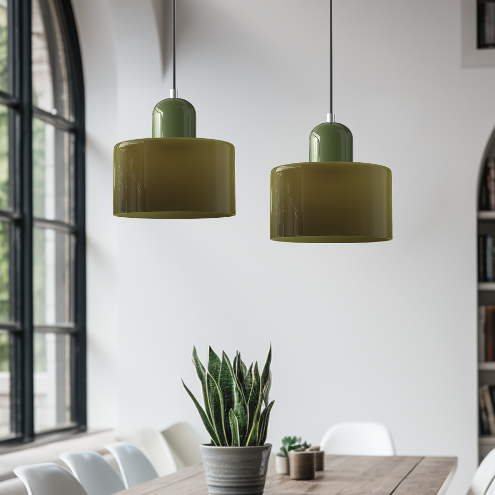 Bauhaus Coloured Glass Pendant Light for Soft Ambient Lighting