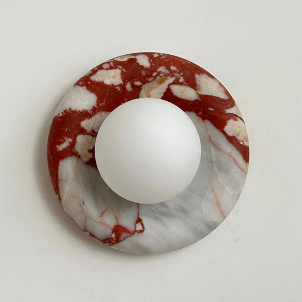 Marble Wall Sconce With Glass Globe for Indoor LED Lighting