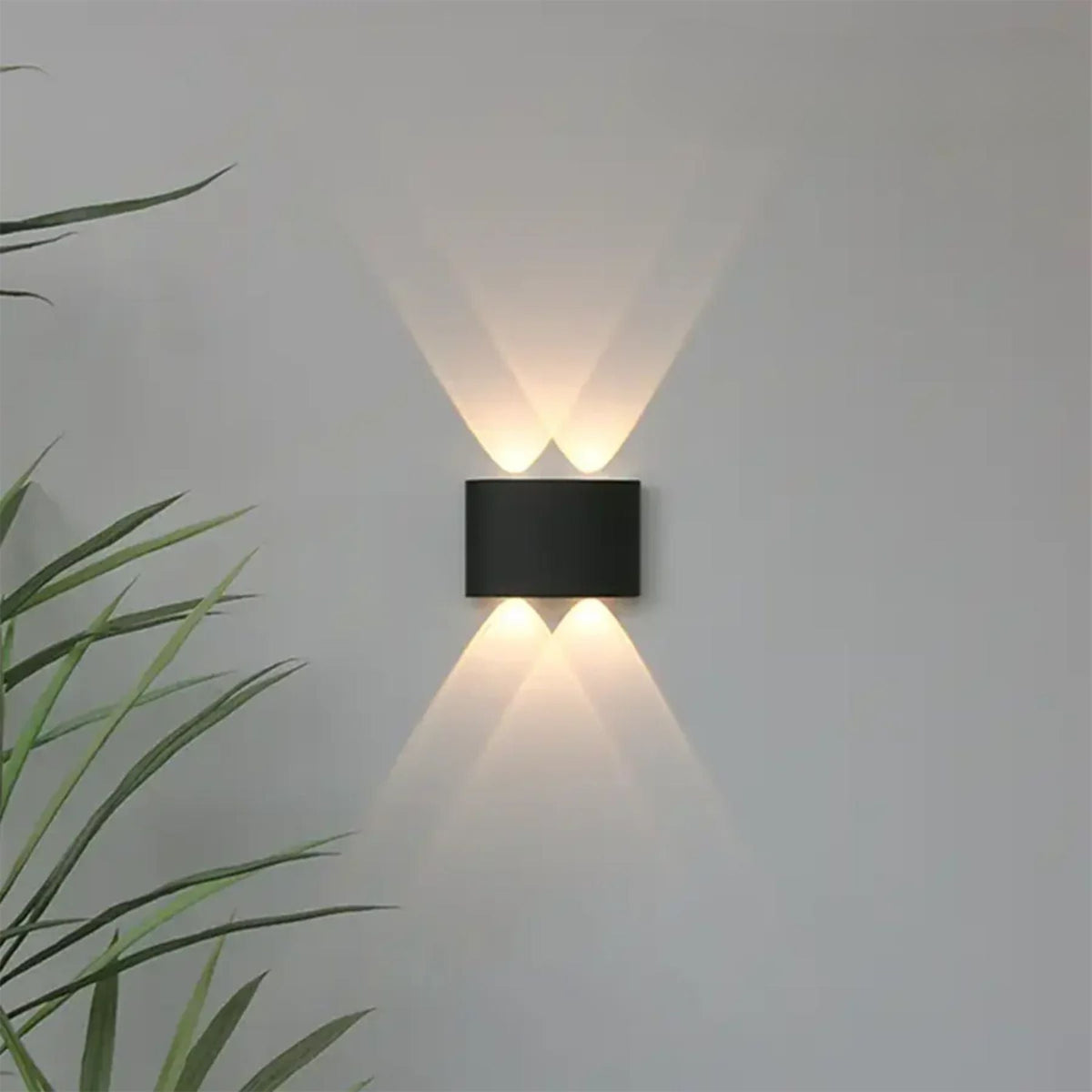 Geometric IP65 Outdoor Wall Light for Up and Down Garden Illumination