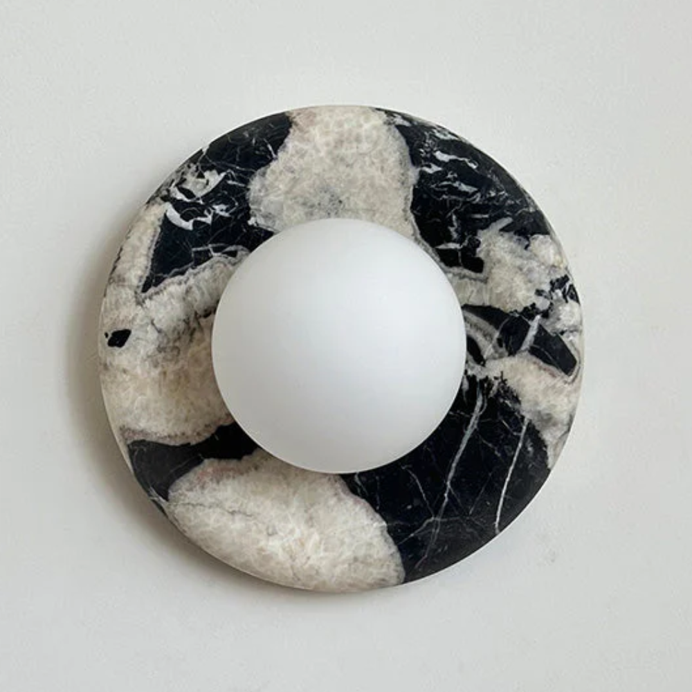 Marble Wall Sconce With Glass Globe for Indoor LED Lighting