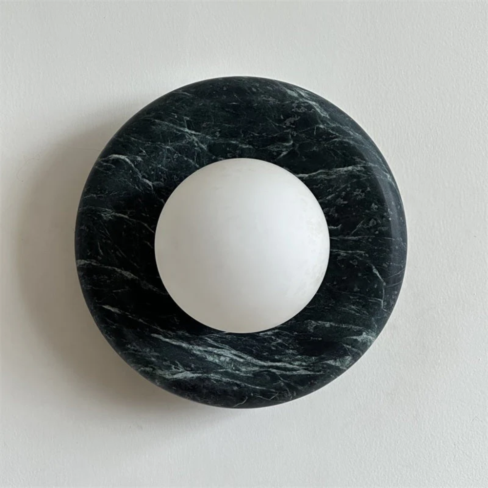Marble Wall Sconce With Glass Globe for Indoor LED Lighting