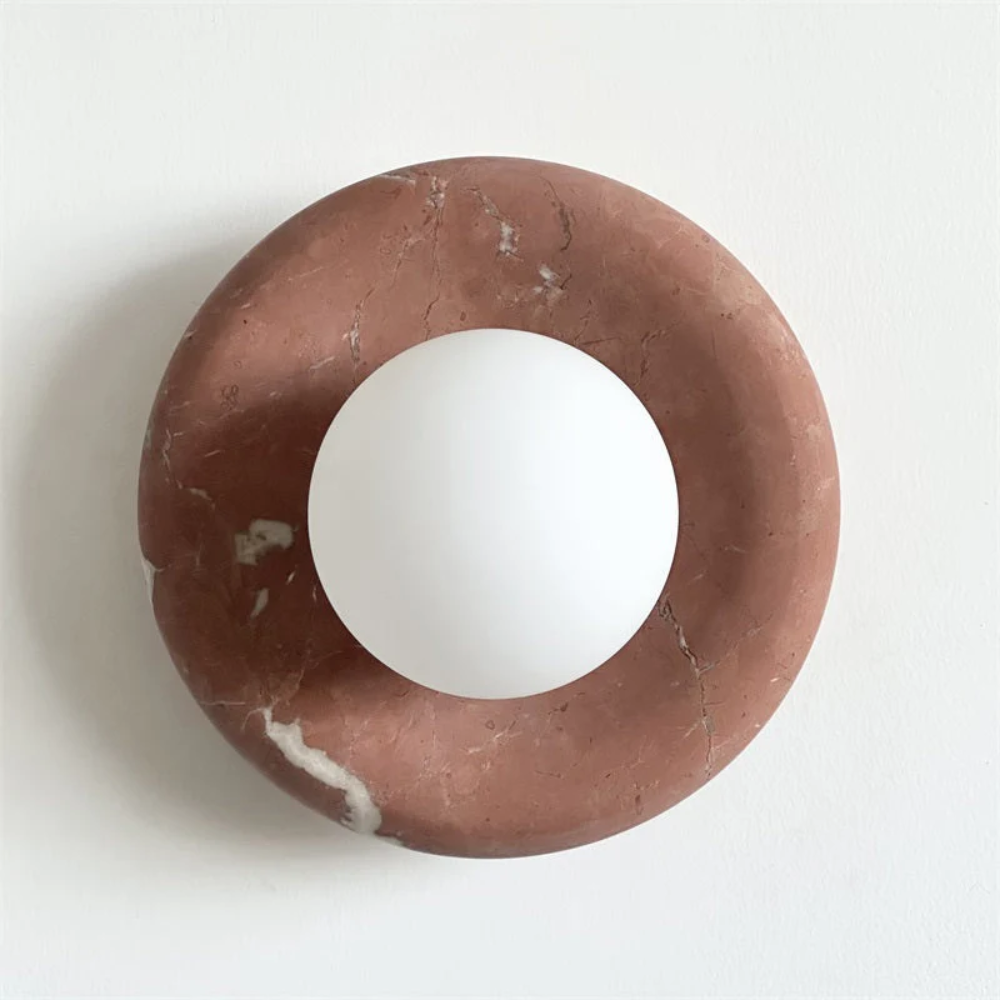 Marble Wall Sconce With Glass Globe for Indoor LED Lighting