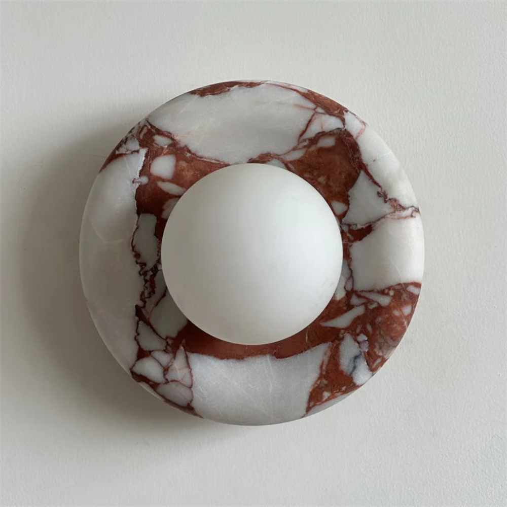 Marble Wall Sconce With Glass Globe for Indoor LED Lighting