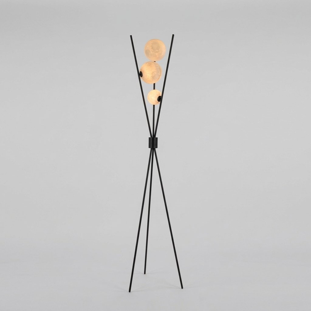 Orblyne Moon Tripod Floor And Table Lamp With 3D Globe Shades