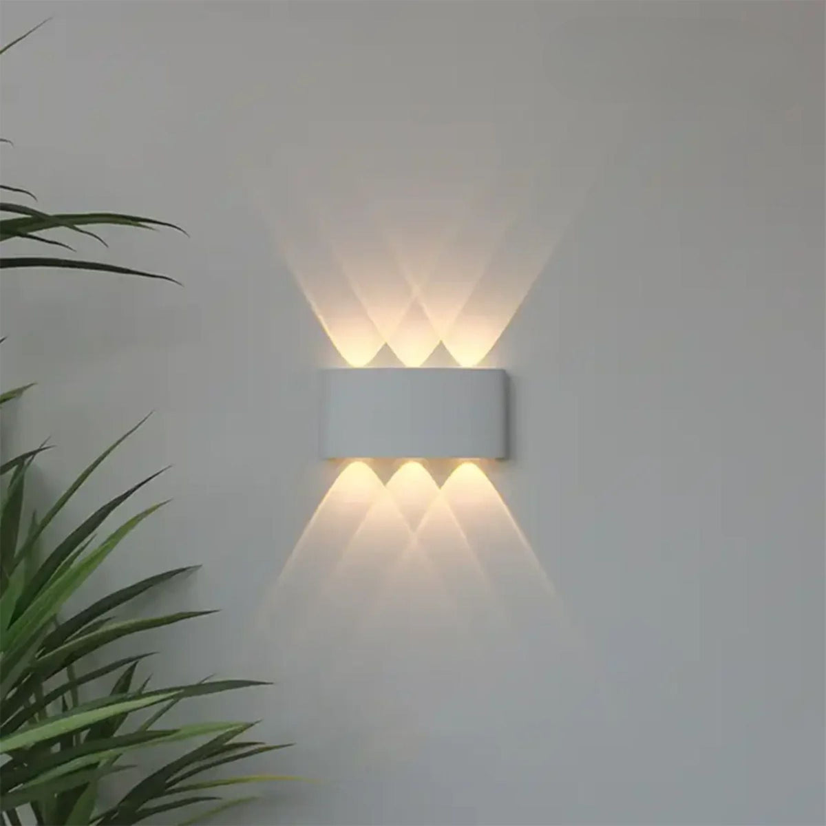 Geometric IP65 Outdoor Wall Light for Up and Down Garden Illumination