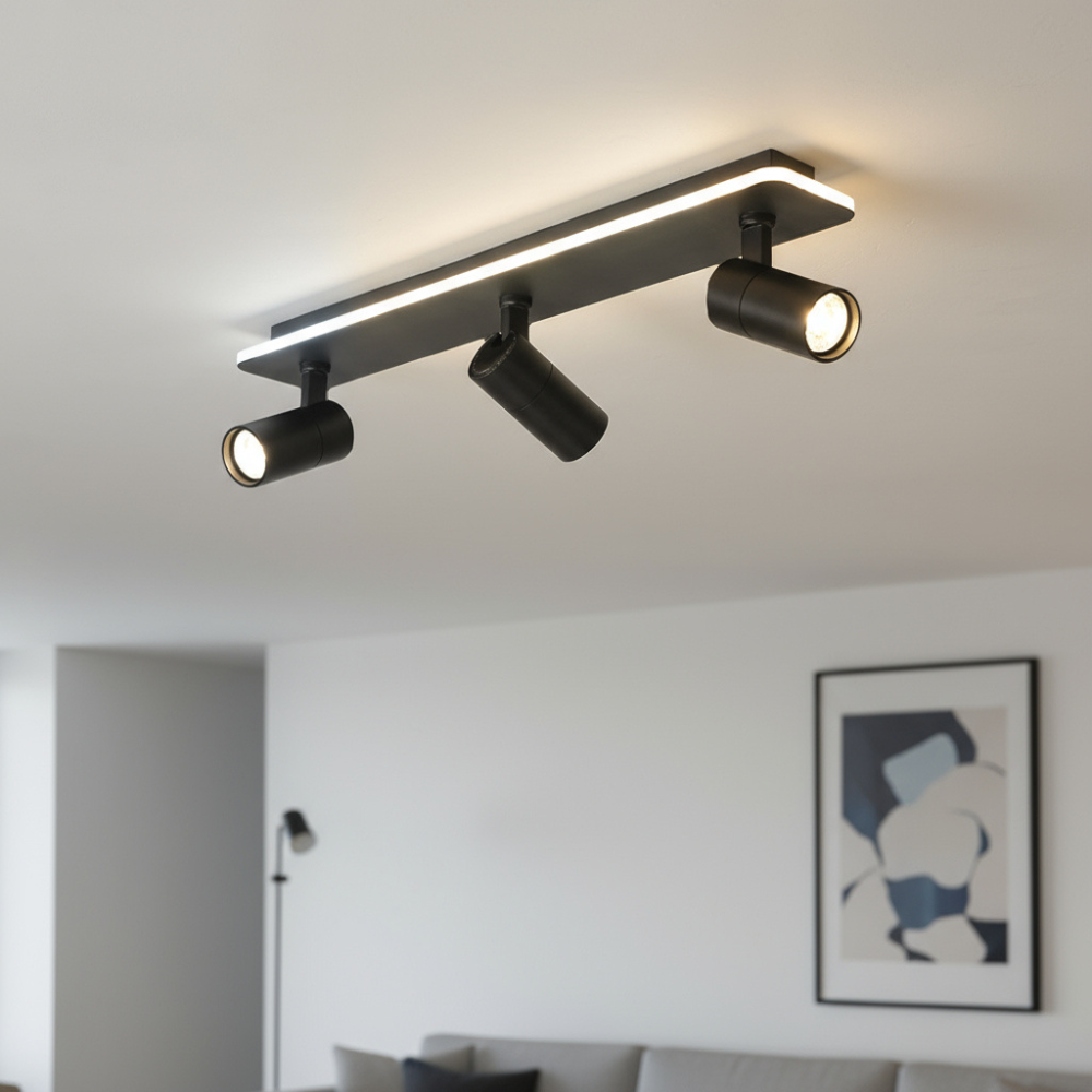 Modern Adjustable Multi-Spot Ceiling Light Linear Bar Fixture for Directional Lighting