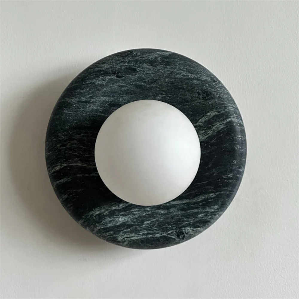 Marble Wall Sconce With Glass Globe for Indoor LED Lighting