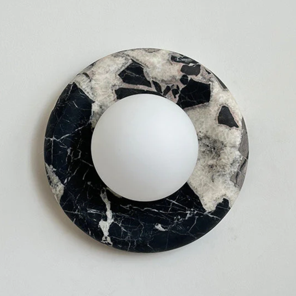 Marble Wall Sconce With Glass Globe for Indoor LED Lighting