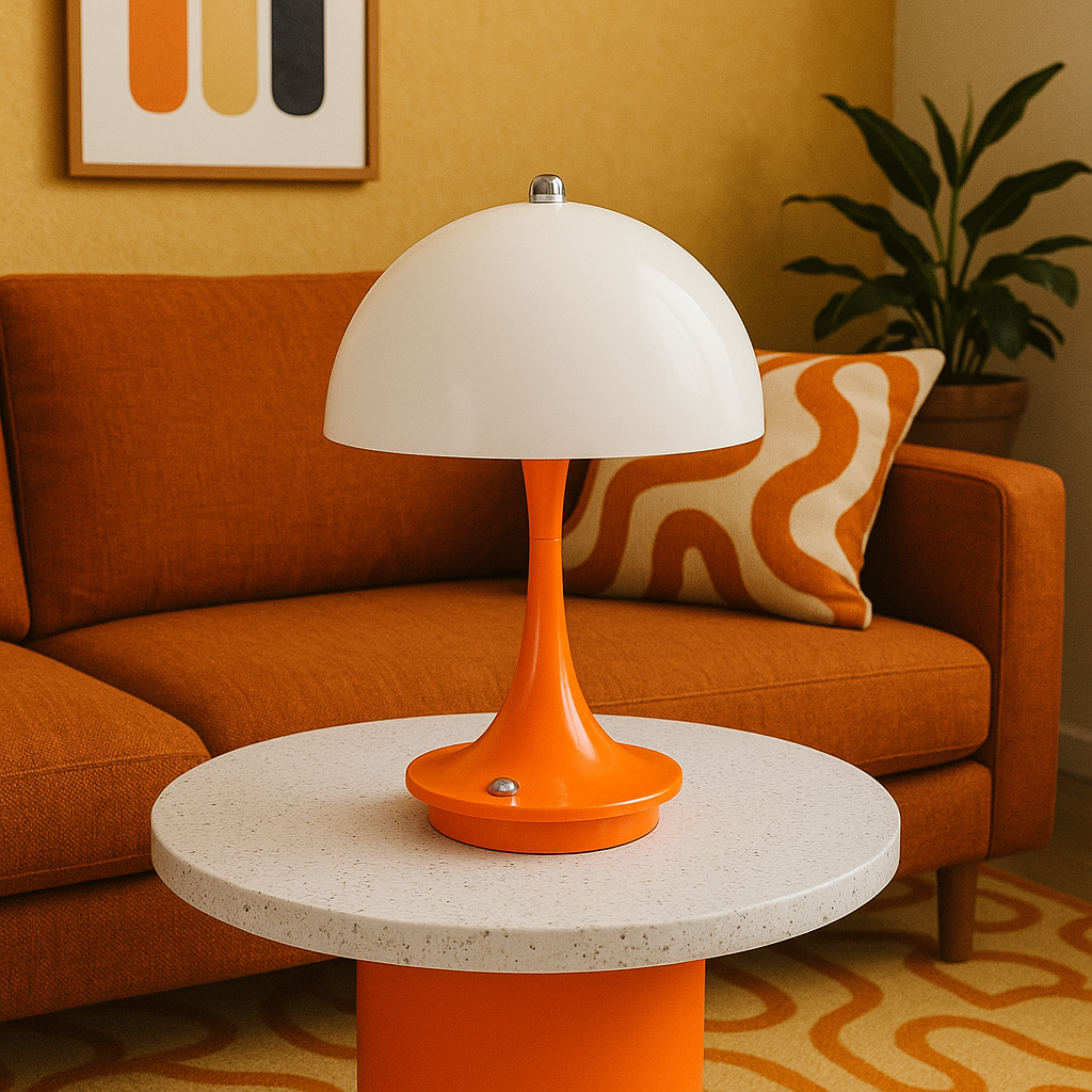 Mushroom Table Lamp Cordless Rechargeable Ambient Light Vintage Design